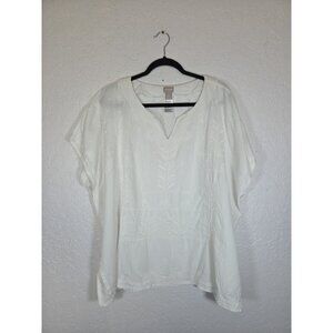 Chico's Women's Embroidered Pullover Size L/XL Cotton Beach Cover